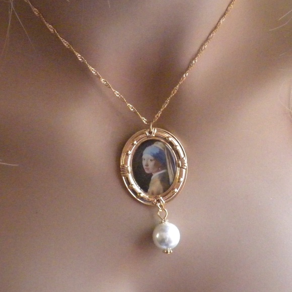 Vermeer Framed Print Necklace - Picture 1 of 2